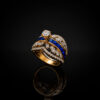 Gold Bangle with Ruby-Style Stone Accents thumbnail 1