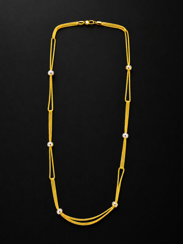 Gold Double-Strand Station Chain, 30 Inch