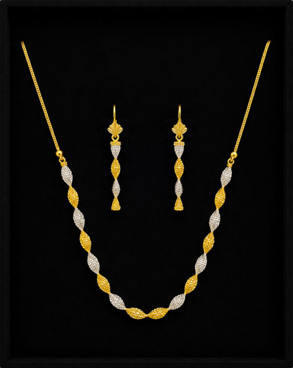 Gold Two-Tone Necklace Set — Twisted Infinity Link