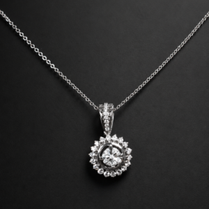 Diamond Solitaire Pendant — Sunburst Halo