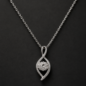 Diamond Pendant — Infinity Twist Cluster
