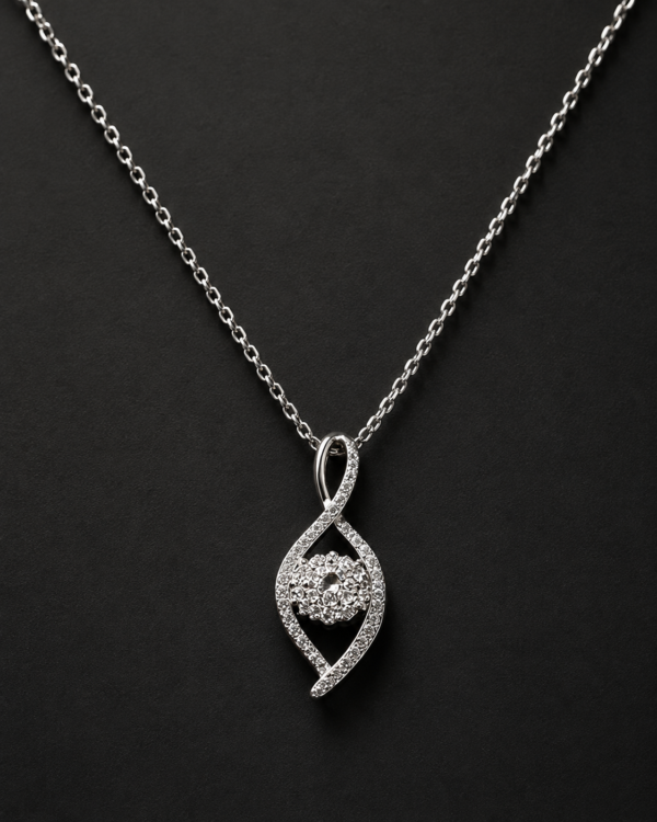 Diamond Pendant — Infinity Twist Cluster