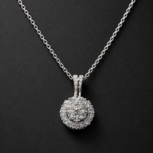 Diamond Cluster Pendant — Split Bail Round