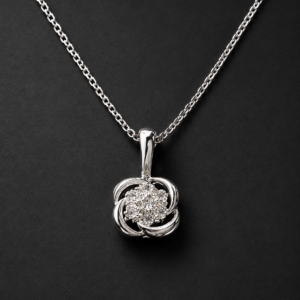 Diamond Pendant — Love Knot Cluster