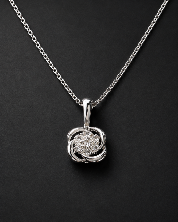 Diamond Pendant — Love Knot Cluster