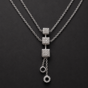 Diamond Lariat Pendant — Triple Square Drop