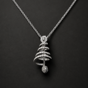 Diamond Statement Pendant — Spiral Cone Drop