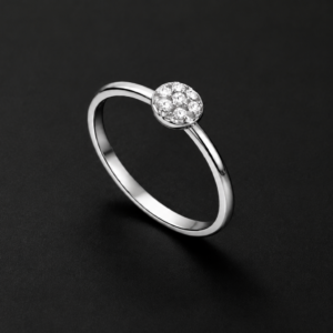 Diamond Cluster Ring — Round Pavé Halo