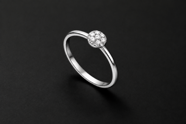 Diamond Cluster Ring — Round Pavé Halo
