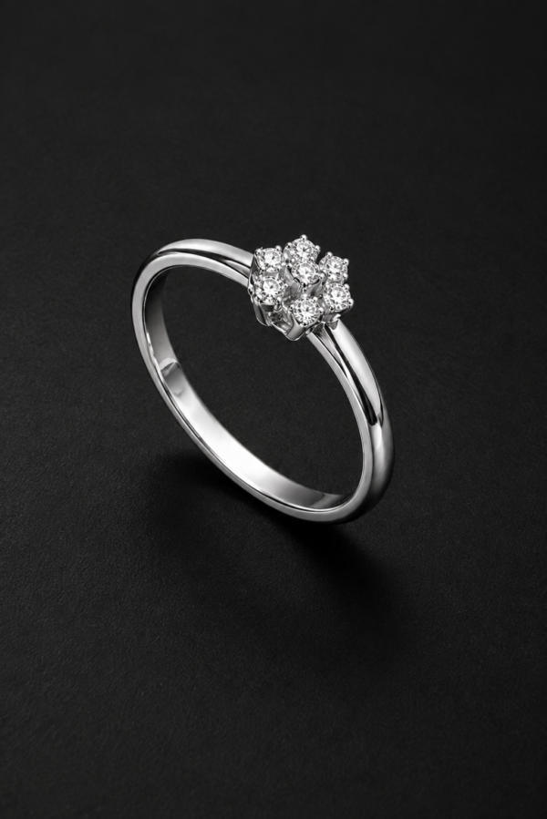 Diamond Cluster Ring — Flower Bloom