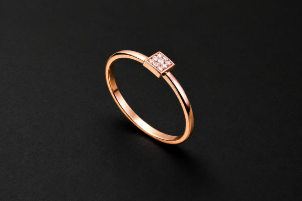 Diamond Ring — Rose Gold Kite Panel