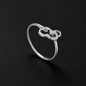 Diamond Ring — Infinity Loop, Polished Band