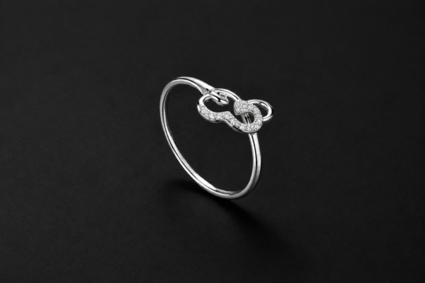 Diamond Ring — Infinity Loop, Polished Band