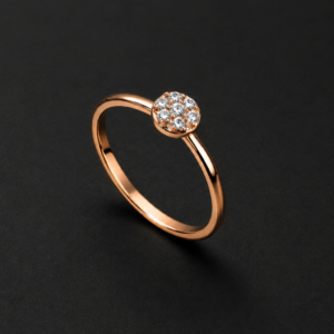 Diamond Cluster Ring — Rose Gold Disc