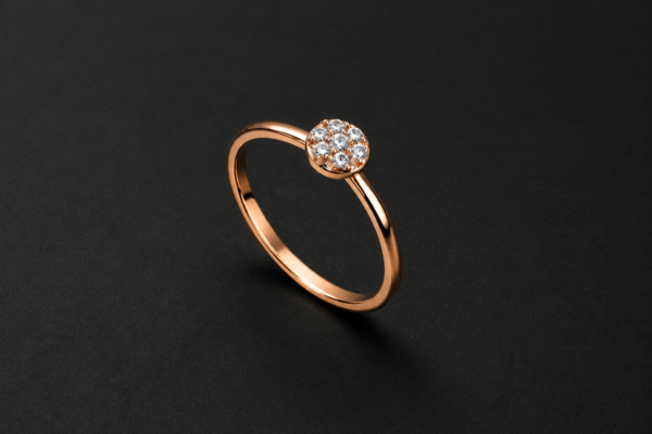 Diamond Cluster Ring — Rose Gold Disc