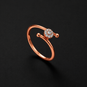 Diamond Ring — Open Cuff with Pavé Disc