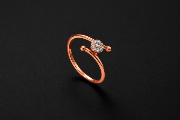 Diamond Ring — Open Cuff with Pavé Disc