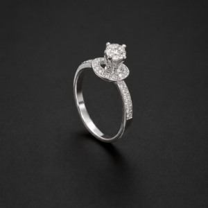 Diamond Halo Ring — Floating Saturn Design