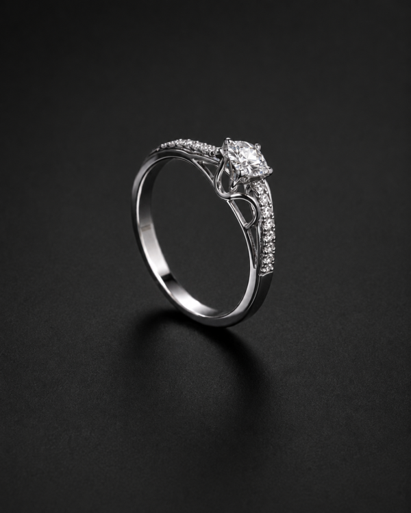 Diamond Solitaire Ring — Cathedral Setting