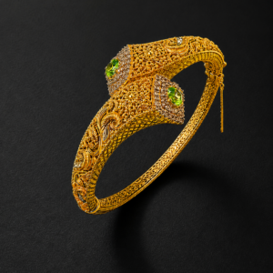 Gold Heritage Cuff — Lion Motif, Filigree