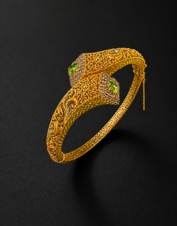 Gold Heritage Cuff — Lion Motif, Filigree