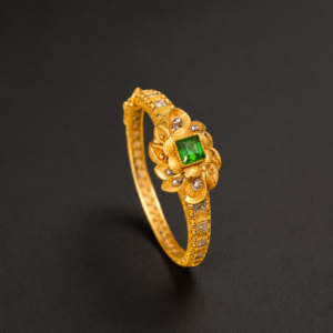 Gold Kada Bangle — Emerald Flower Centre