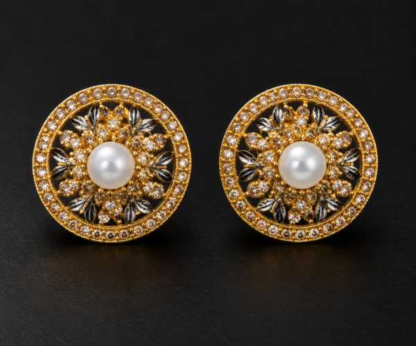Pearl Blossom Filigree Earrings